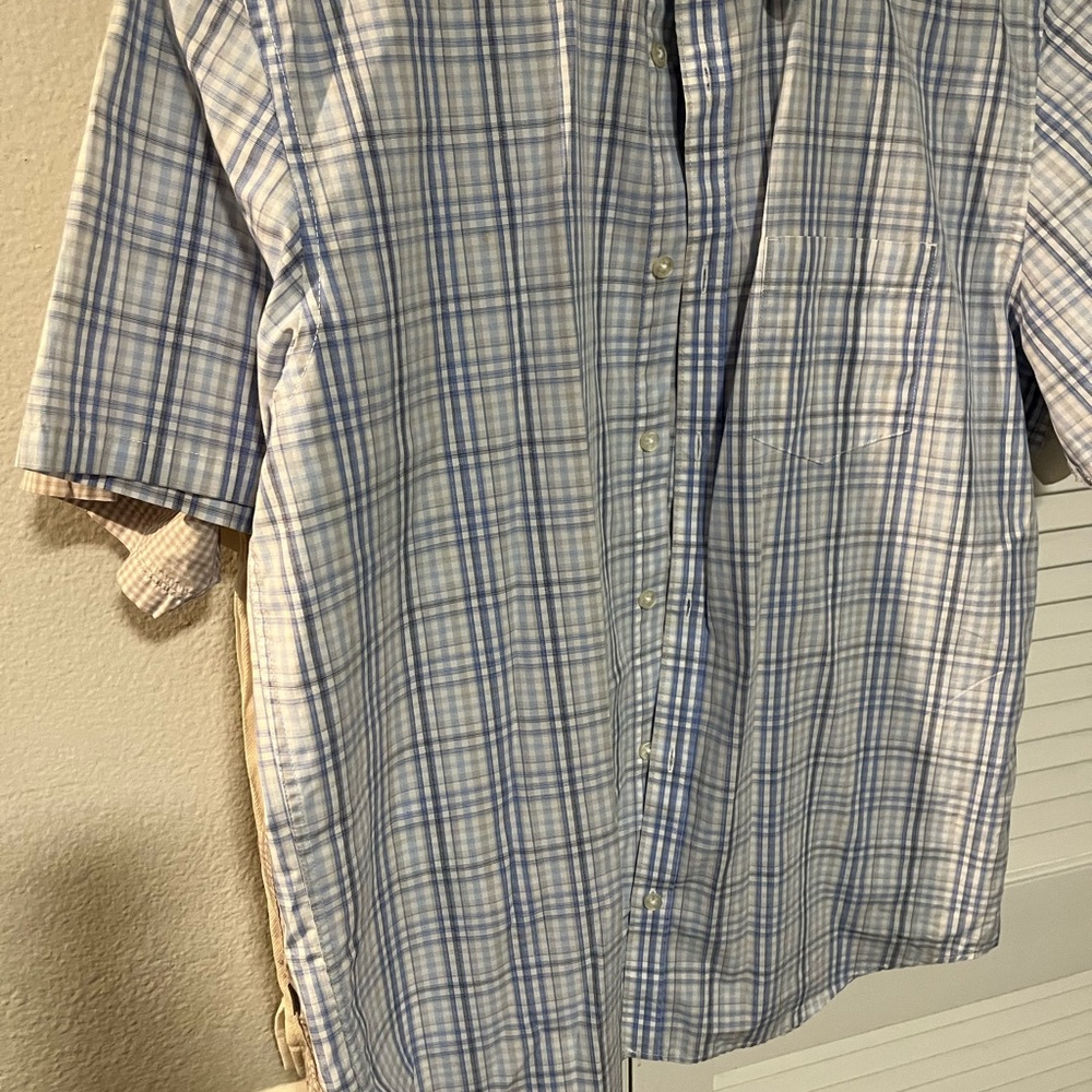 Calvin Klein Blue/Gray Plaid Casual Shirt